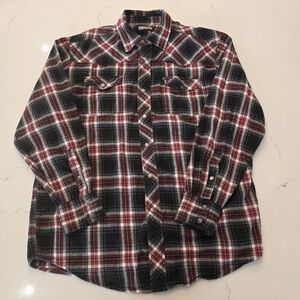 Dakota plaid flannel shirt with snap buttons - Men's size Large